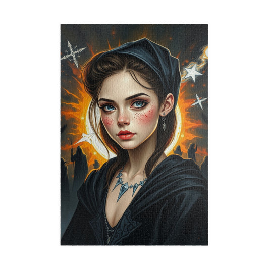 Mystical Woman Portrait Puzzle, Gothic Fantasy Art Jigsaw for Adults, Perfect Holiday Gift for Puzzle Lover, Family Activity or Solo Fun 1014 pcs (Vertical) Puzzle The Puzzle Chest