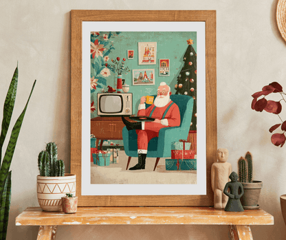 Christmas Puzzle - Santa's Cozy Livingroom Jigsaw, Retro Cartoon Illustration Puzzle The Puzzle Chest
