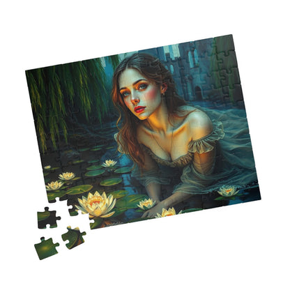 Ophelia's Lament Jigsaw Puzzle - Lotus Flower, Gothic Puzzle, Dark Fantasy Puzzle Art Gift for Friend, Mindfulness Activity Puzzle The Puzzle Chest