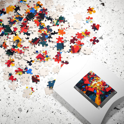 Vibrant Abstract Puzzle, Colorful Jigsaw for Family Game Night Puzzle The Puzzle Chest