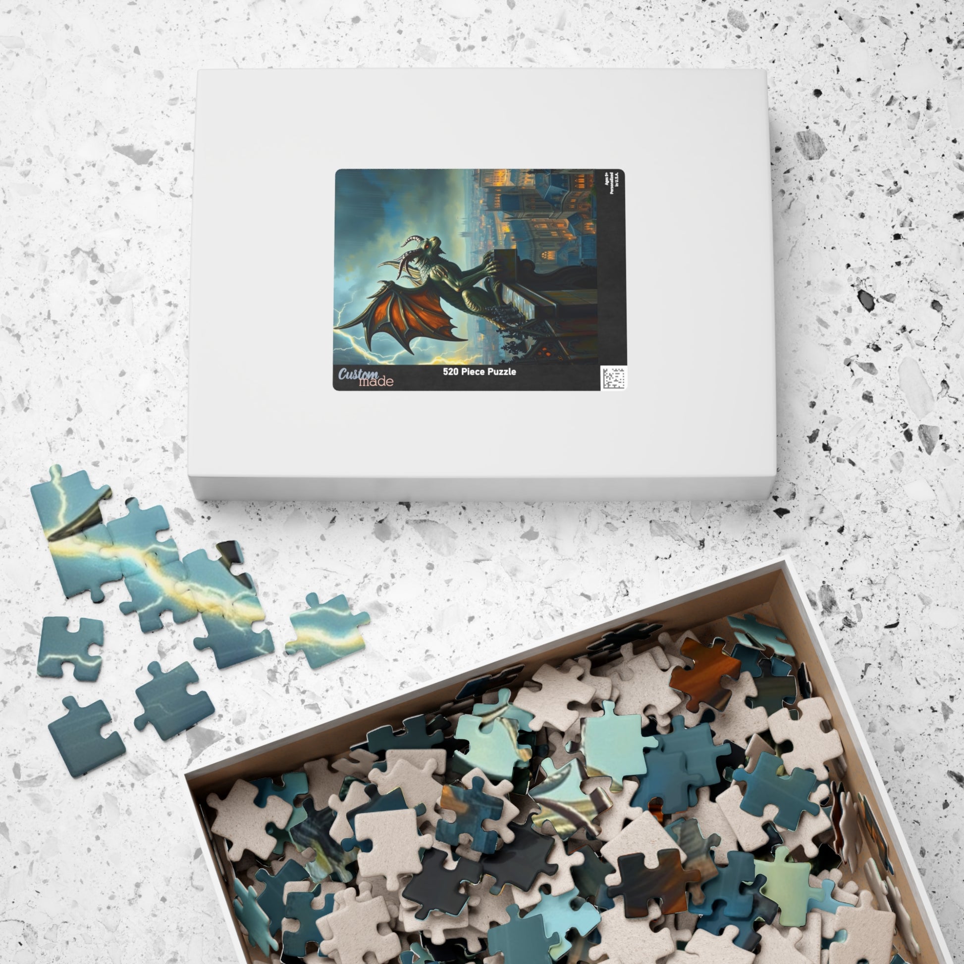 Mythical Creature Jigsaw Puzzle - Gothic Gargoyle Design, Fantasy Home Decor, Gift for Puzzle Lovers, Halloween Activities Brain Teaser Puzzle The Puzzle Chest