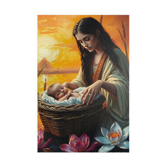 Christian Jigsaw Puzzle, Baby Moses Nile River Biblical Scene, Home Entertainment, Brain Teaser, Religious Puzzle Lover Gift for Friends