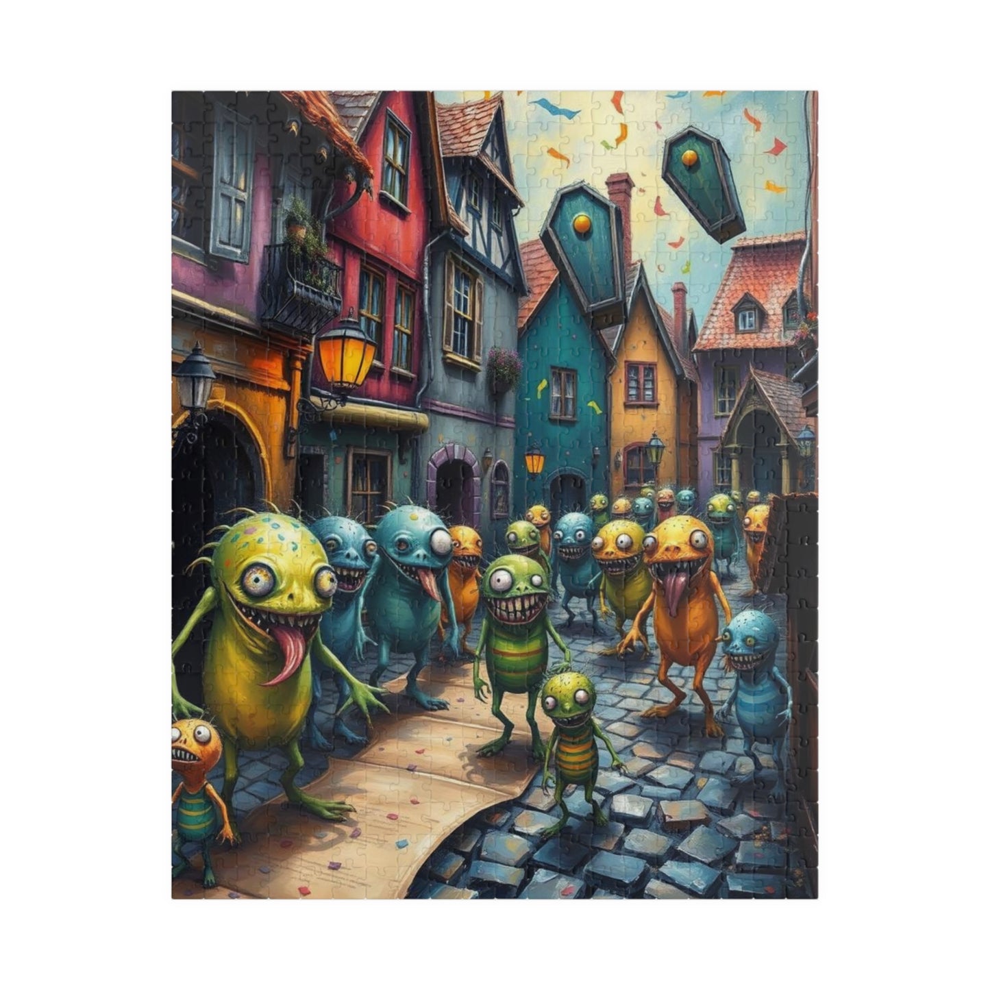 Midnight Parade Monster Puzzle, 110, 252, 520-piece Jigsaw for Fun Home Activity, Unique Gift for Adults, Family Game Night, Halloween