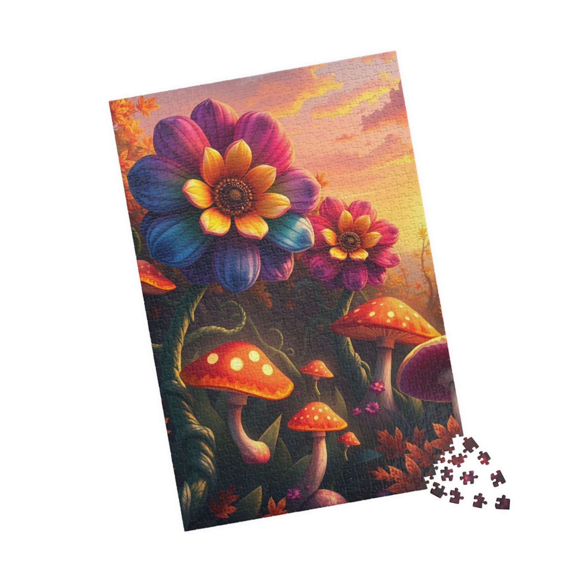 Fantasy Botanical Garden Puzzle, 110 252 520 1014-Piece Jigsaw Game, Colorful Oversized Flowers and Twisting Vines for Relaxation, Giftable Puzzle The Puzzle Chest