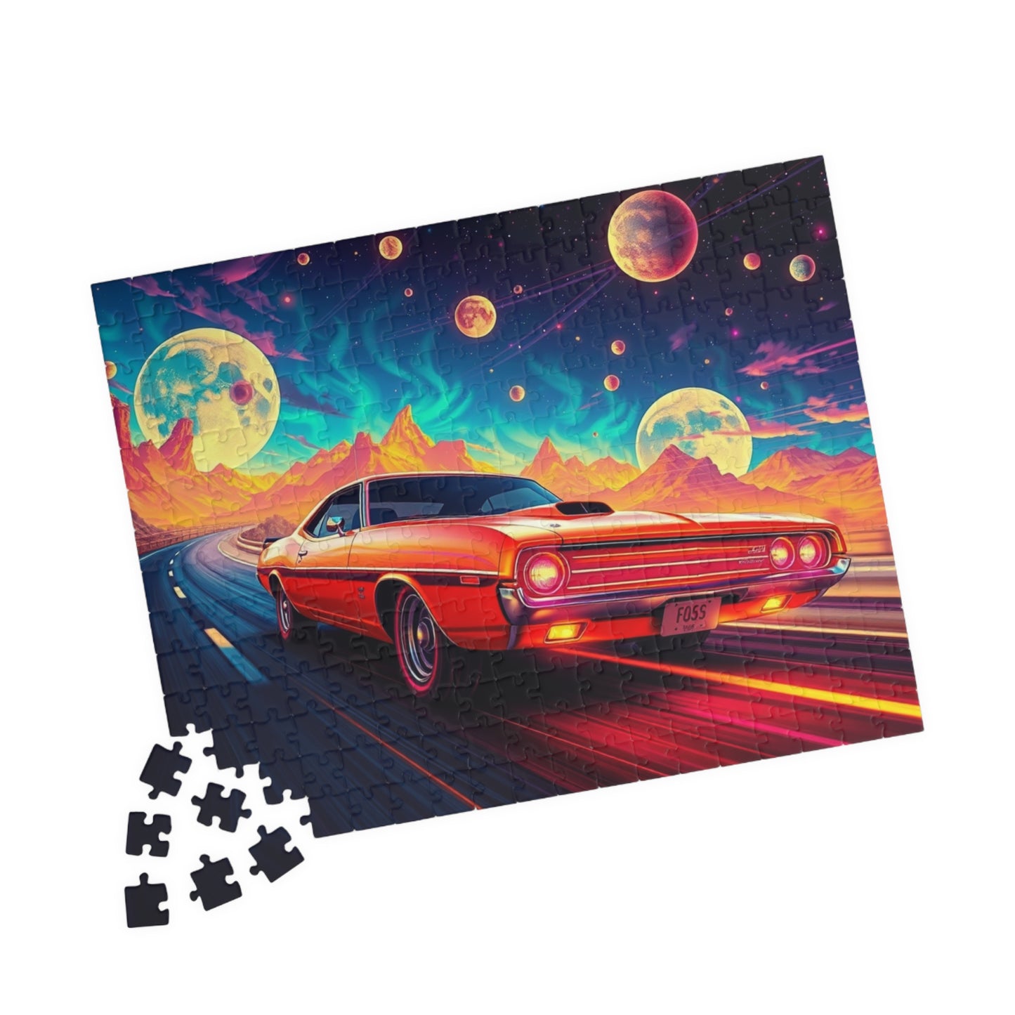 Retro Car Jigsaw Puzzle - Cosmic Scene, Gifts for Car Lovers, Nostalgic Mindfulness Activity for Family Game Night or Solo Fun, Brain Teaser Puzzle The Puzzle Chest