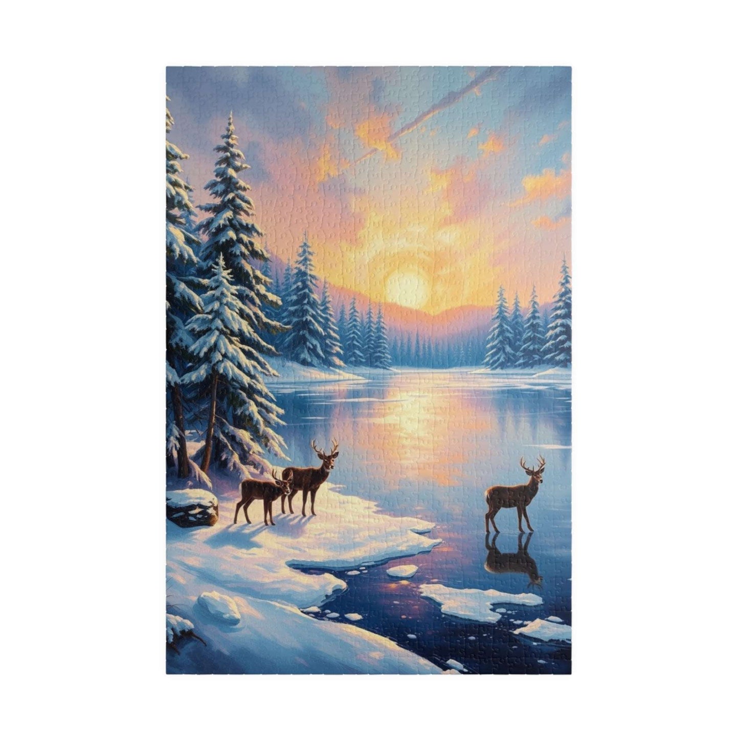 Serene Winter Landscape Puzzle | 110 to 1014-Piece Jigsaw, Adult Relaxation, Family Game Night, Winter Decor, Gift Idea 1014 pcs (Vertical) Puzzle The Puzzle Chest
