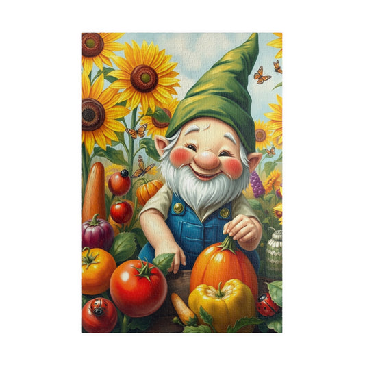 Enchanting Gnome Gardening Puzzle, Fantasy Scene Oversized Vegetables Sunflowers and Butterflies, Ideal Gift for Puzzle Lovers and Gardeners 1014 pcs (Vertical) Puzzle The Puzzle Chest