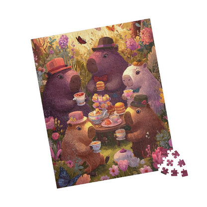 Capybara Tea Party in the Meadow Jigsaw Puzzle, Animal Themed Game for Kids and Adults 520 pcs (Vertical) Puzzle The Puzzle Chest
