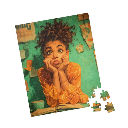 African American Quiet Moments Jigsaw Puzzle: Black Girl Reading, Afrocentric Childhood in Soft Pastels 110 pcs (Vertical) Puzzle The Puzzle Chest