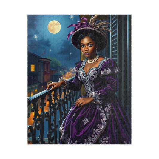 Mystical Moonlit Jigsaw Puzzle - Victorian Black Woman, African American Art Puzzle The Puzzle Chest