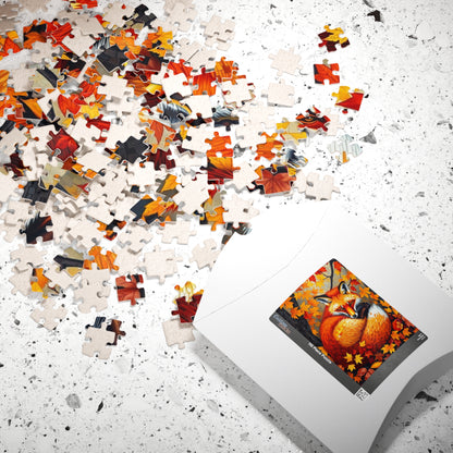 Autumn Forest Fox Mosaic Puzzle, Fall Wildlife Art Cozy Nature Jigsaw Game, Relaxing Hobby, Family Activity, Mindfulness Gift for Puzzle Fan Puzzle The Puzzle Chest
