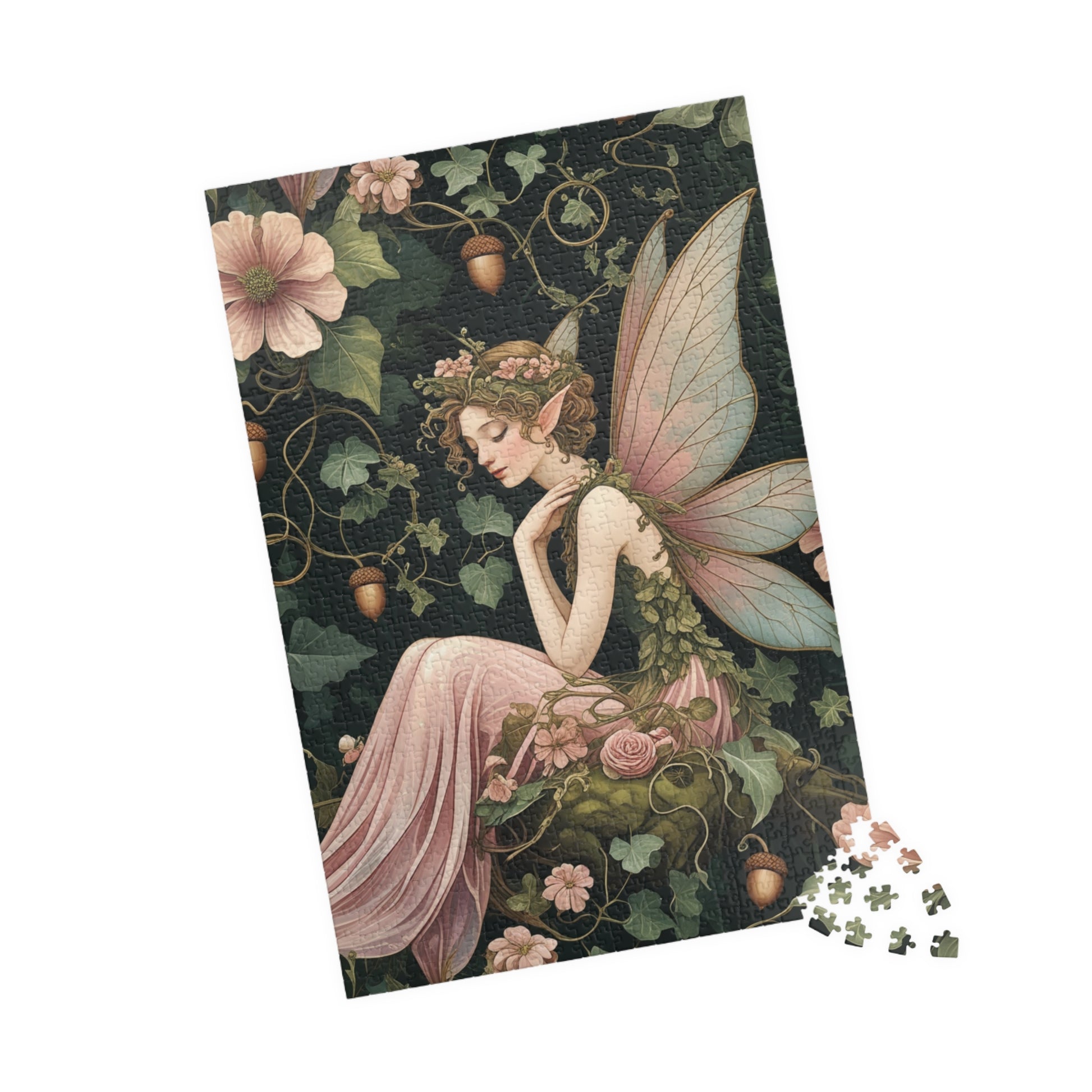 Whimsical Fairy Jigsaw Puzzle, Floral Flower Vintage Design, Mythical Creature Tabletop Family Activity Game, Fantasy Art Lover Gift, Hobby Puzzle The Puzzle Chest