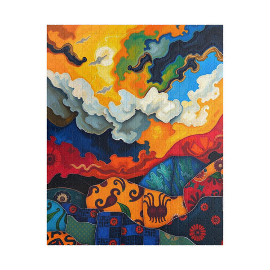 Colorful Landscape Puzzle, Abstract Jigsaw Game for Adults, Gift for Art Lovers, Family Game Night, Unique Home Décor, Creative Hobby 520 pcs (Vertical) Puzzle The Puzzle Chest