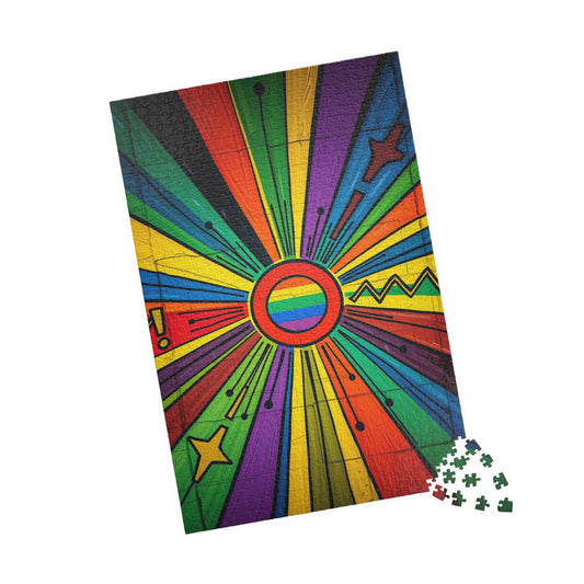 Rainbow Burst Jigsaw Puzzle - Fun Family Activity, Vibrant Abstract Puzzle, Perfect Adult Gift for Friends, 110-1014 Pieces