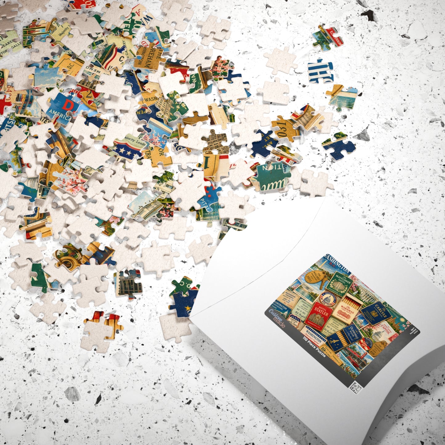 Washington DC Matchbook Puzzle | American History Memorabilia Jigsaw | Capital Landmark Patriotic Travel Nostalgia Puzzle The Puzzle Chest
