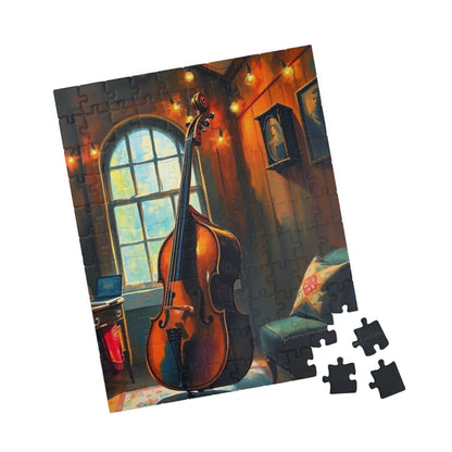 Cello and Tea Time Jigsaw Puzzle - Music Instrument Theme, Musical Puzzle Gift for Musician, Music Lover and Teacher, Birthday or Holiday