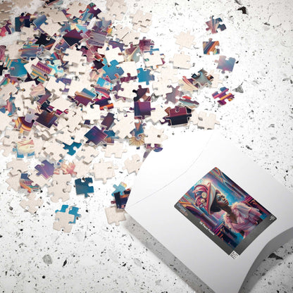 Black Woman in Church Puzzle, African American Lady in Pastel Dress Spiritual Jigsaw Game, Cultural Ethnic Art, Unique Gift for Puzzle Lover Puzzle The Puzzle Chest