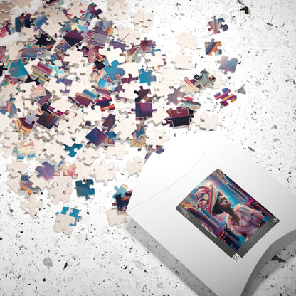 Black Woman in Church Puzzle, African American Lady in Pastel Dress Spiritual Jigsaw Game, Cultural Ethnic Art, Unique Gift for Puzzle Lover Puzzle The Puzzle Chest