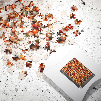 Chaotic Jelly Beans Puzzle, Vibrant Candy-Themed Jigsaw, Earth Tones Food Collage, Family Activity, Quiet Pastime, Foodie Puzzle Lover Puzzle The Puzzle Chest