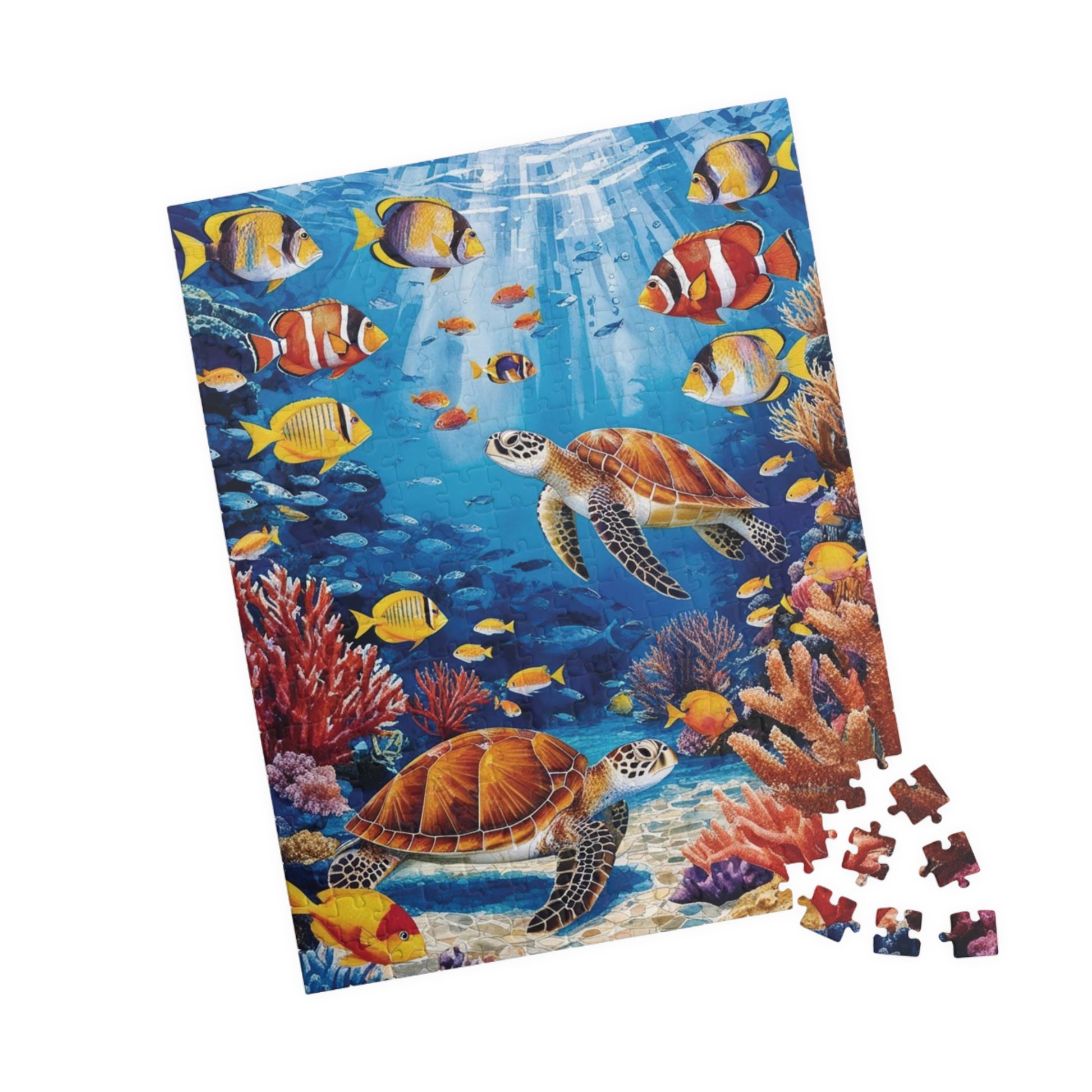 Mosaic Underwater Jigsaw Puzzle, Tropical Fish, Sea Turtle, Sunlit Surface, 520-Piece, Gift for Ocean Lovers, Relaxing Family Activity, Home Puzzle The Puzzle Chest