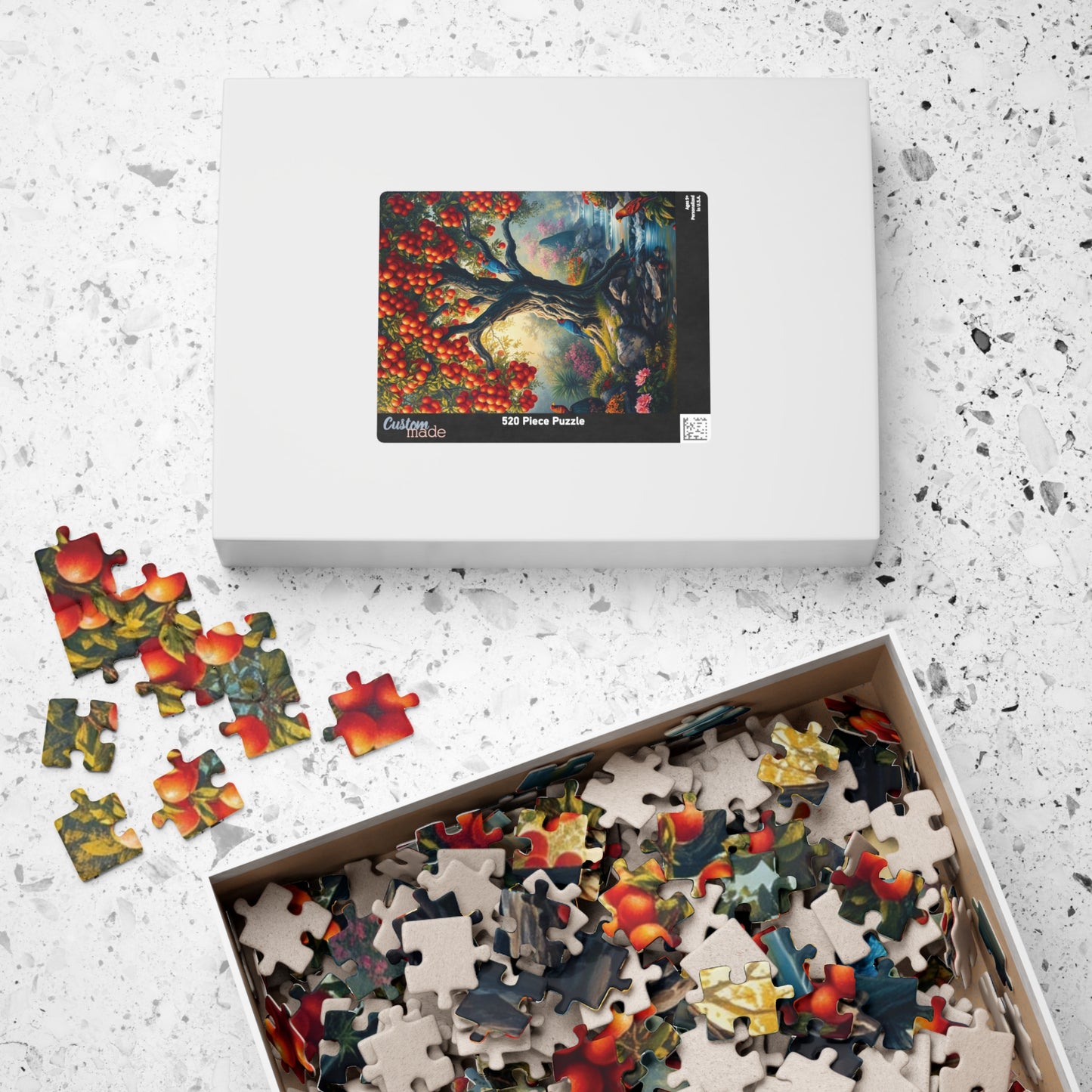 Garden of Eden Puzzle, Serene Biblical Scene (110, 252, 520, 1014 Pieces), Fruit Tree Stream Birds Flowers, Jigsaw Game Brain Teaser, Home Puzzle The Puzzle Chest