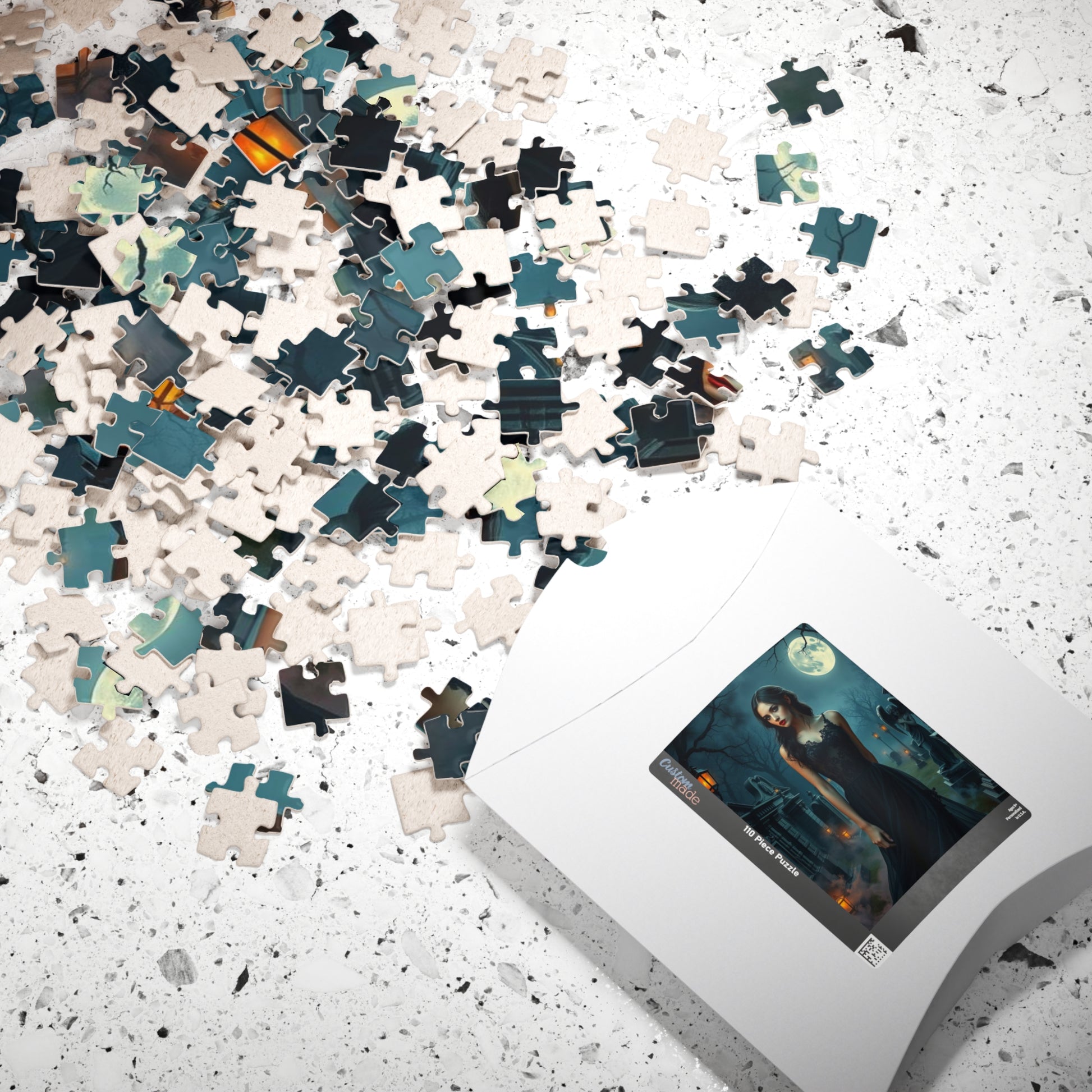 Gothic Moonlit Puzzle, Dark Fantasy Art, Spooky Decor, Halloween Gift for Puzzle Loving Friends, Family Activity, Unique Home Entertainment Puzzle The Puzzle Chest
