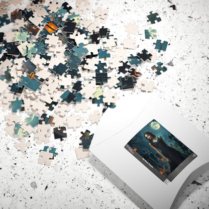 Gothic Moonlit Puzzle, Dark Fantasy Art, Spooky Decor, Halloween Gift for Puzzle Loving Friends, Family Activity, Unique Home Entertainment Puzzle The Puzzle Chest