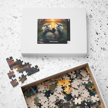 Cute Otters Jigsaw Puzzle for Families, Fun Game Night Activity, Nature Lovers Gift for Friends, Home Entertainment, Brain Teaser Puzzle The Puzzle Chest