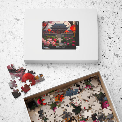 Forbidden City Beijing Jigsaw Puzzle with Peonies and Lanterns, 252 520 1014-Piece Puzzle, Chinese Landmark Gift, Creative Hobby Puzzle The Puzzle Chest