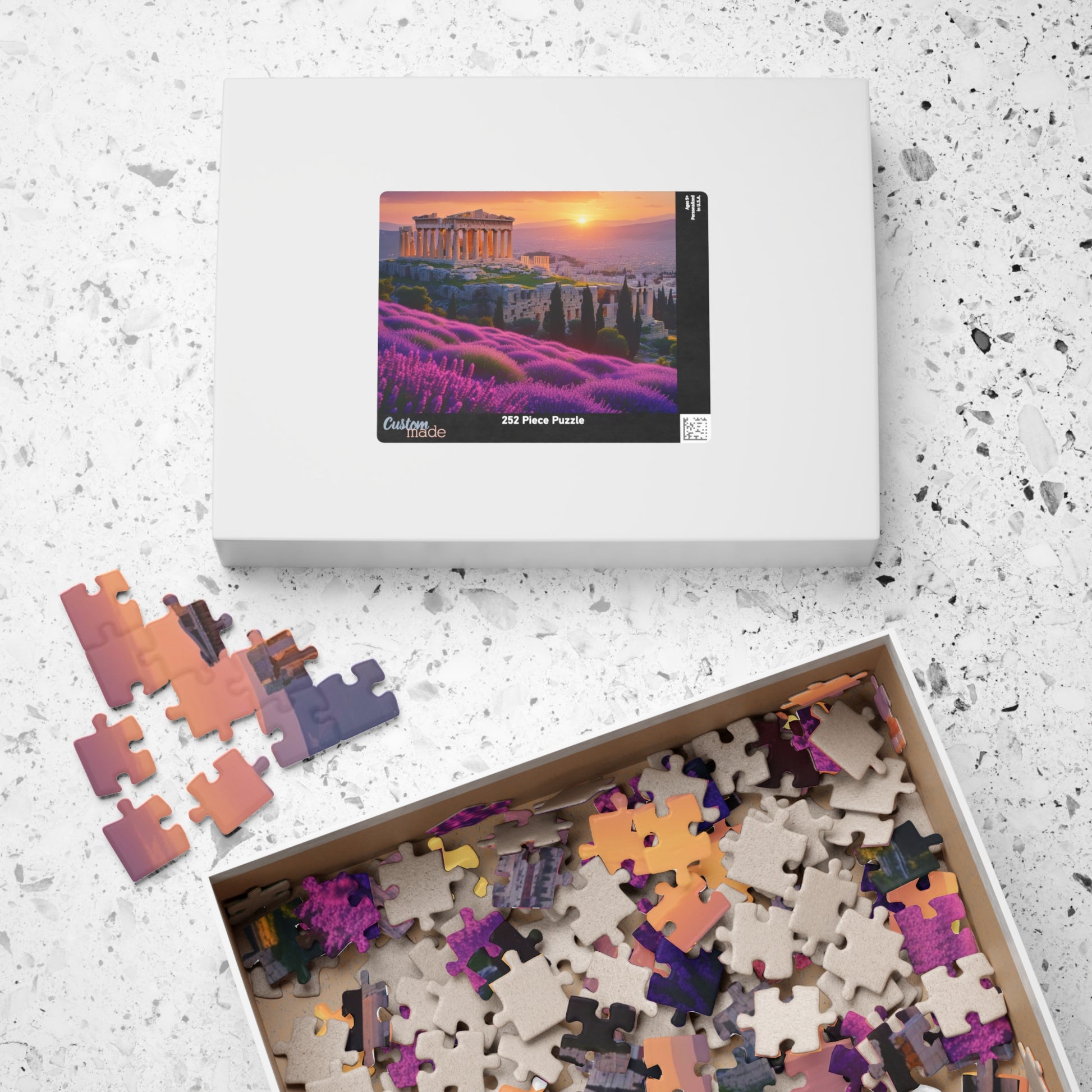 Ancient Acropolis Jigsaw Puzzle - Athens Overlooking Lavender Fields, 110 252 520 1014 Piece, Creative Activity for Adults Puzzle The Puzzle Chest