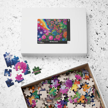 Trippy Flower Puzzle, Dreamy Floral Glowing Garden Theme Jigsaw Game, Challenging Hobby for Adults and Teens, Relaxing Activity, Unique Gift Puzzle The Puzzle Chest