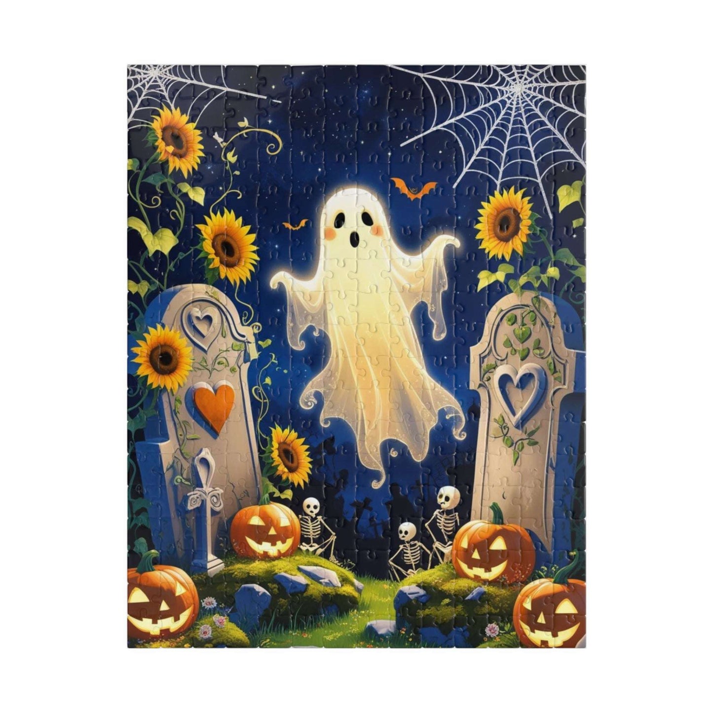 Blooming Graveyard Ghost Jigsaw Puzzle - 110, 252, 520, 1014-piece Halloween Puzzle