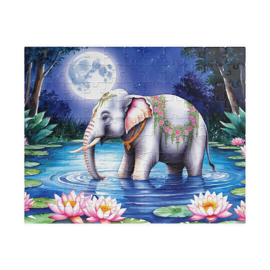Serene Elephant Puzzle, Jigsaw Game for Puzzle Loving Adults and Teens, Mindfulness Gift for Friend, Nature Lover's Fun, Home Entertainment