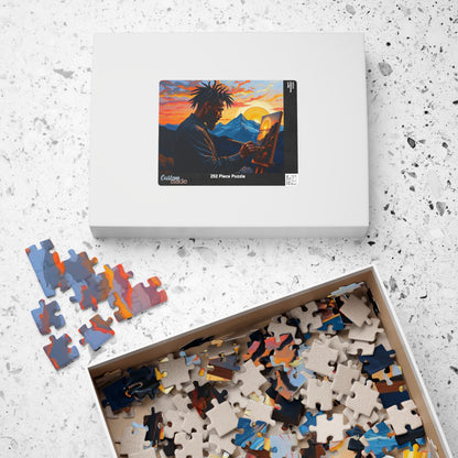 Black Man Painting Jigsaw Puzzle - Afrocentric Art 110, 252, 520, 1014 Pieces, African American Puzzle, Black Artwork Game Puzzle The Puzzle Chest