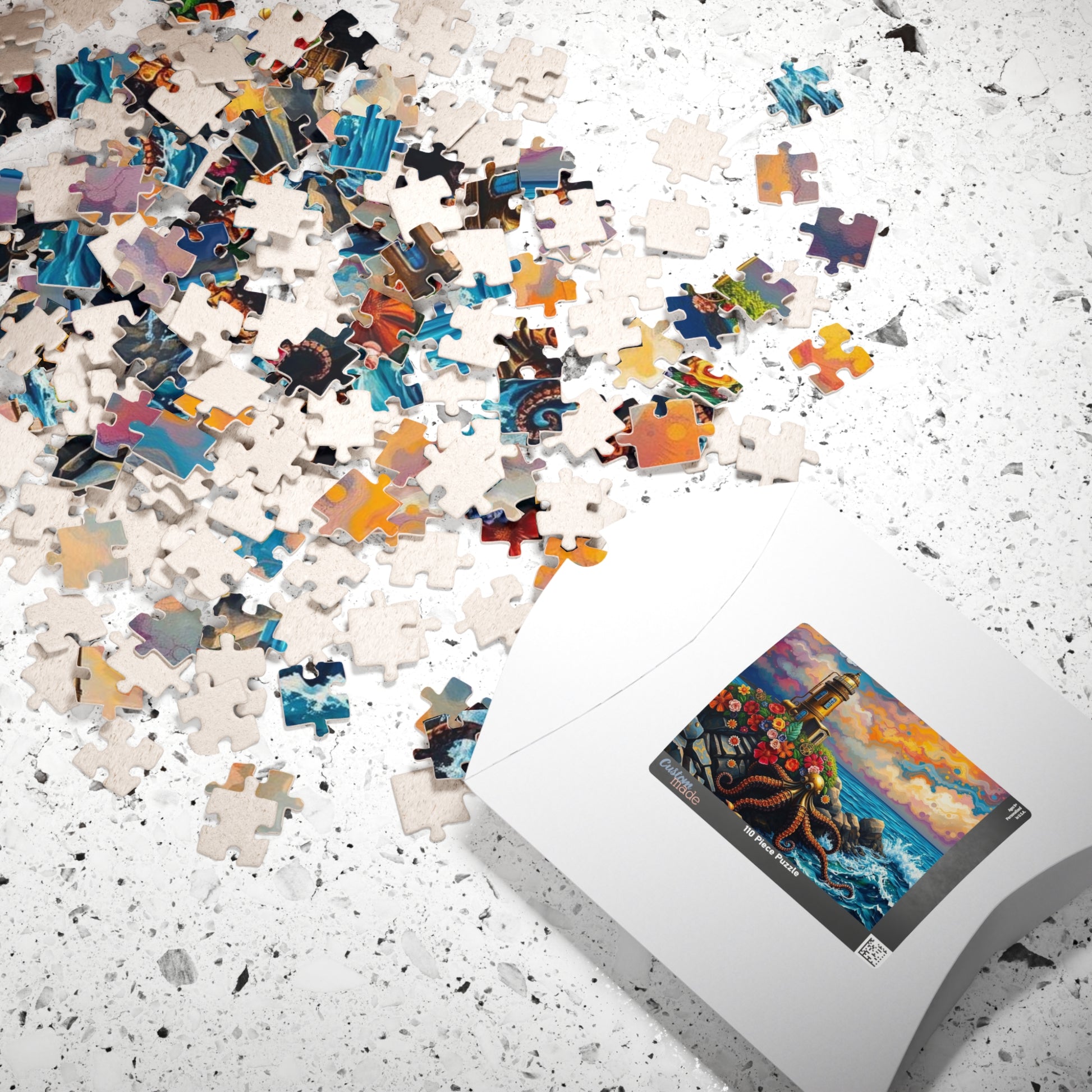 Ocean Lighthouse Puzzle - Steampunk Jigsaw Game for Adults, Nautical Theme Home Entertainment, Mindfulness Activity, Holiday Birthday Gift Puzzle The Puzzle Chest