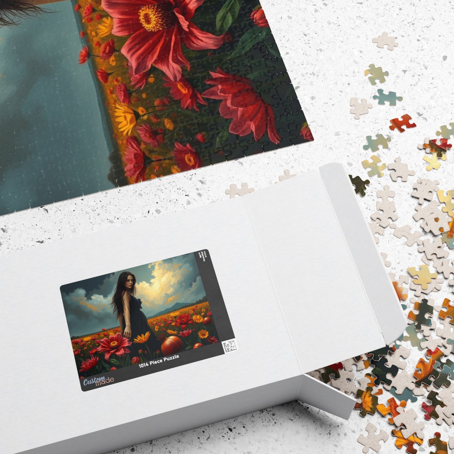 Gothic Floral Jigsaw Puzzle, Lone Figure in Flower Field Dark Fantasy Art Puzzle for Adult, Indoor Leisure Activity, Gift for Family Friends Puzzle The Puzzle Chest