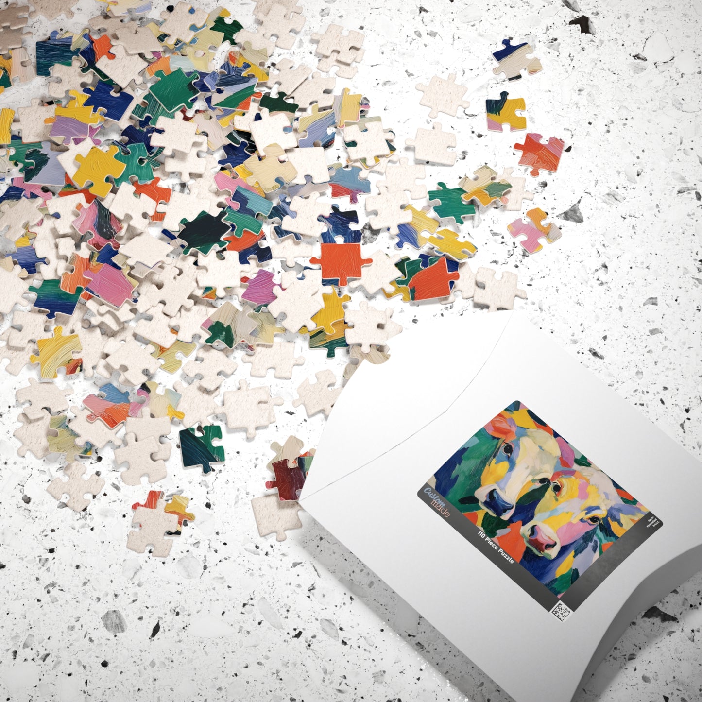 Colorful Cow Portrait Puzzle | Abstract Farm Animal Jigsaw 110-1014 Pieces Puzzle The Puzzle Chest