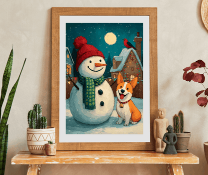 Moonlit Companions - Snowman and Dog Jigsaw Puzzle, Christmas Winter Themed Holiday Game Puzzle The Puzzle Chest
