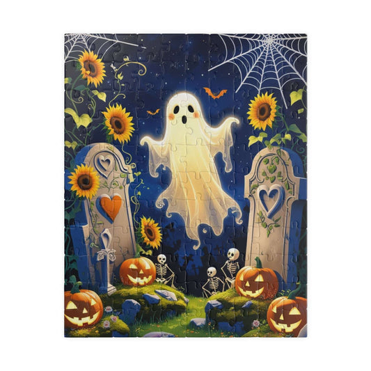Blooming Graveyard Ghost Jigsaw Puzzle - 110, 252, 520, 1014-piece Halloween Puzzle