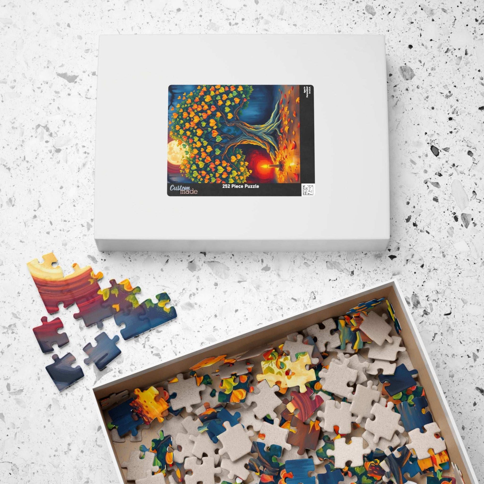 Majestic Bodhi Tree Puzzle for Adults - Heart-Shaped Leaves Design, Puzzle Lover Gift for Friends, Home Entertainment, Mental Exercise Puzzle The Puzzle Chest