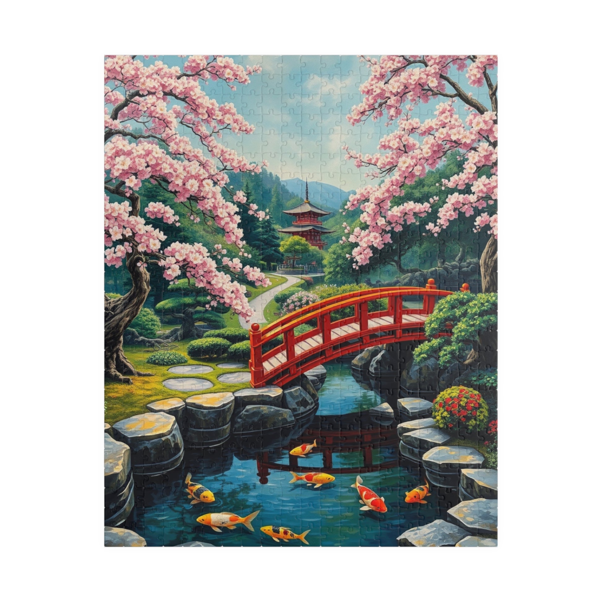 Serene Garden Puzzle, Relaxing Jigsaw for Nature Lovers, Unique Gift for Home, Mindfulness Activity, 1014-piece Puzzle 520 pcs (Vertical) Puzzle The Puzzle Chest