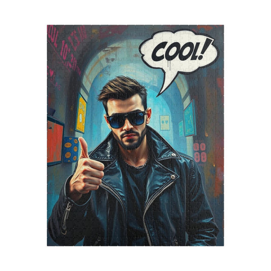 Cool Vibe Puzzle - Pop Art Jigsaw Game, Fun Gift for Friend, Family, Game Night, Unique Nostalgic Birthday/Christmas Present, Vintage Design