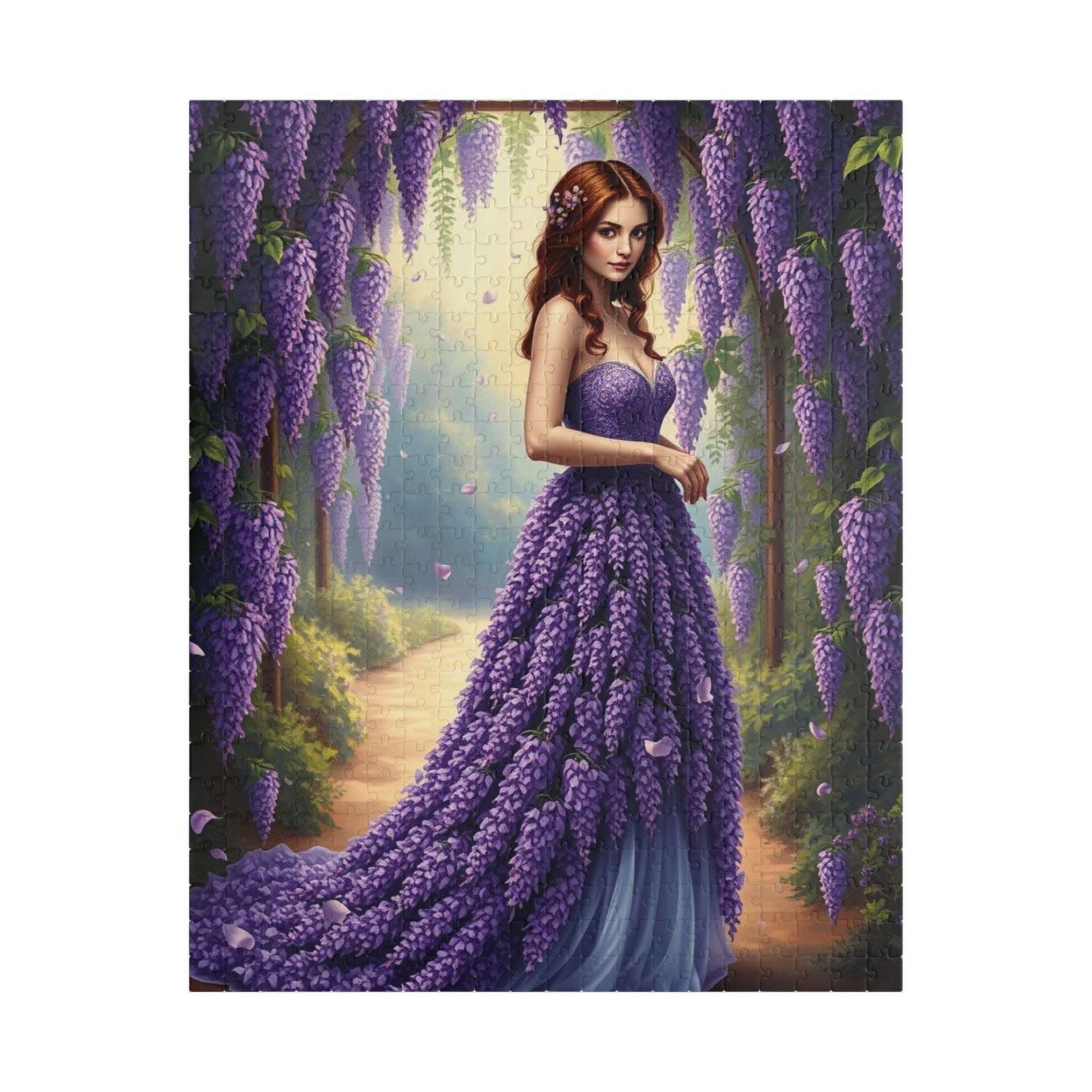 Lady of the Wisteria Arch - Dreamy Floral Garden Jigsaw Puzzle, Floral Puzzle Gift for Flower Lover