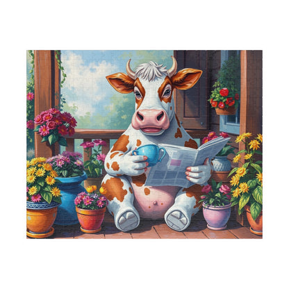 Whimsical Cow Jigsaw Puzzle, Fun Home Solo Entertainment, Gift for Farm Lovers Animal Enthusiasts, Family Game Night, Mindfulness Activity 520 pcs (Horizontal) Puzzle The Puzzle Chest