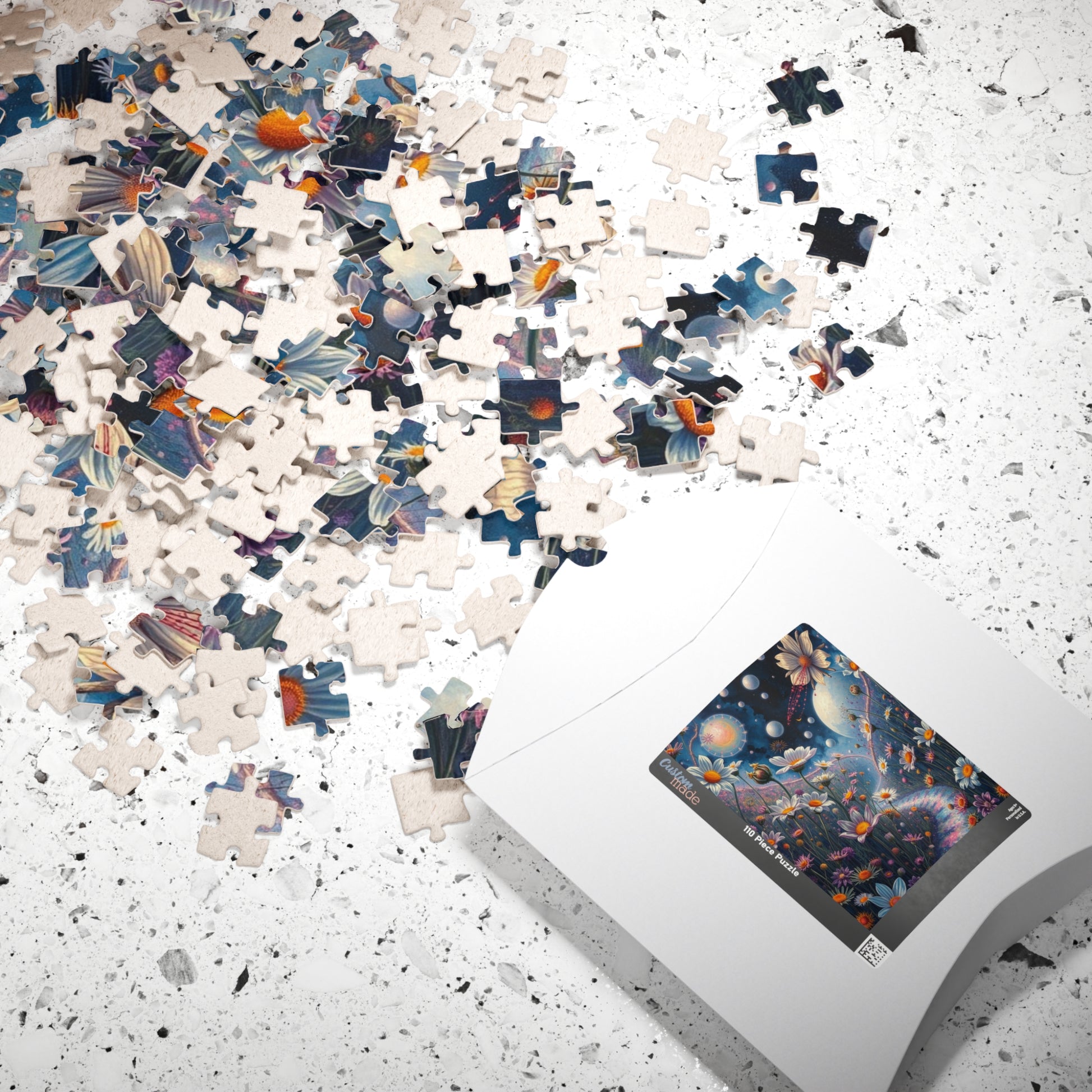 Wildflower Fantasy Puzzle, Surreal Floral Landscape Jigsaw Game for Adult, Mindfulness Activity Home Entertainment Puzzler Brain Teaser Gift Puzzle The Puzzle Chest