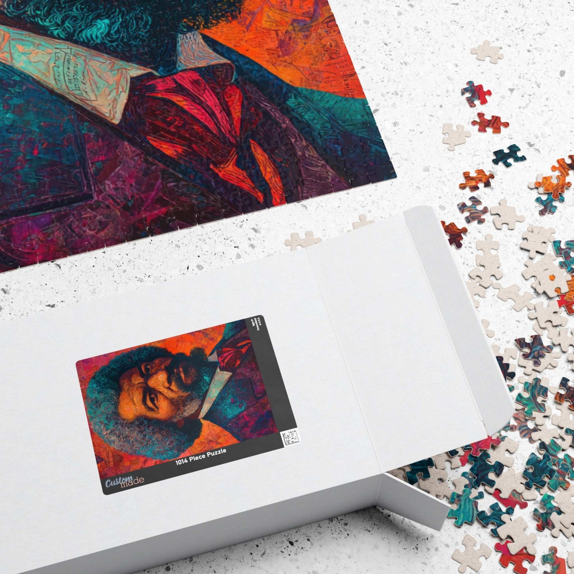 Frederick Douglass Afrocentric Jigsaw Puzzle – Vibrant Black History Puzzle, Colorful Mural-Style Artwork of Historical African American Leader, Educational Gift Puzzle The Puzzle Chest