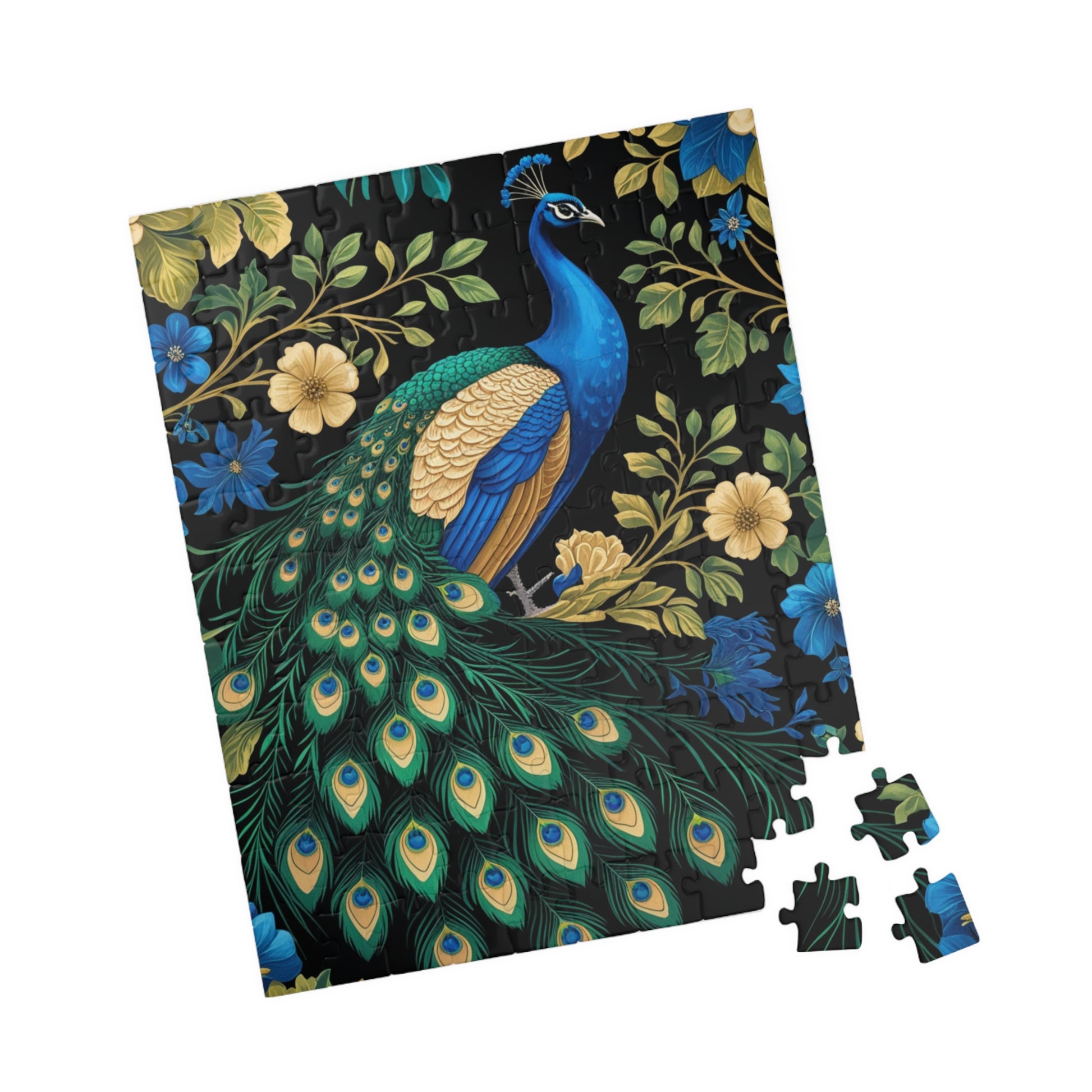 Vintage Peacock Jigsaw Puzzle, Floral Flower Bird Art Design, Tabletop Game Family Activity, Best Gift Animal Lover Puzzle Enthusiast, Hobby Puzzle The Puzzle Chest