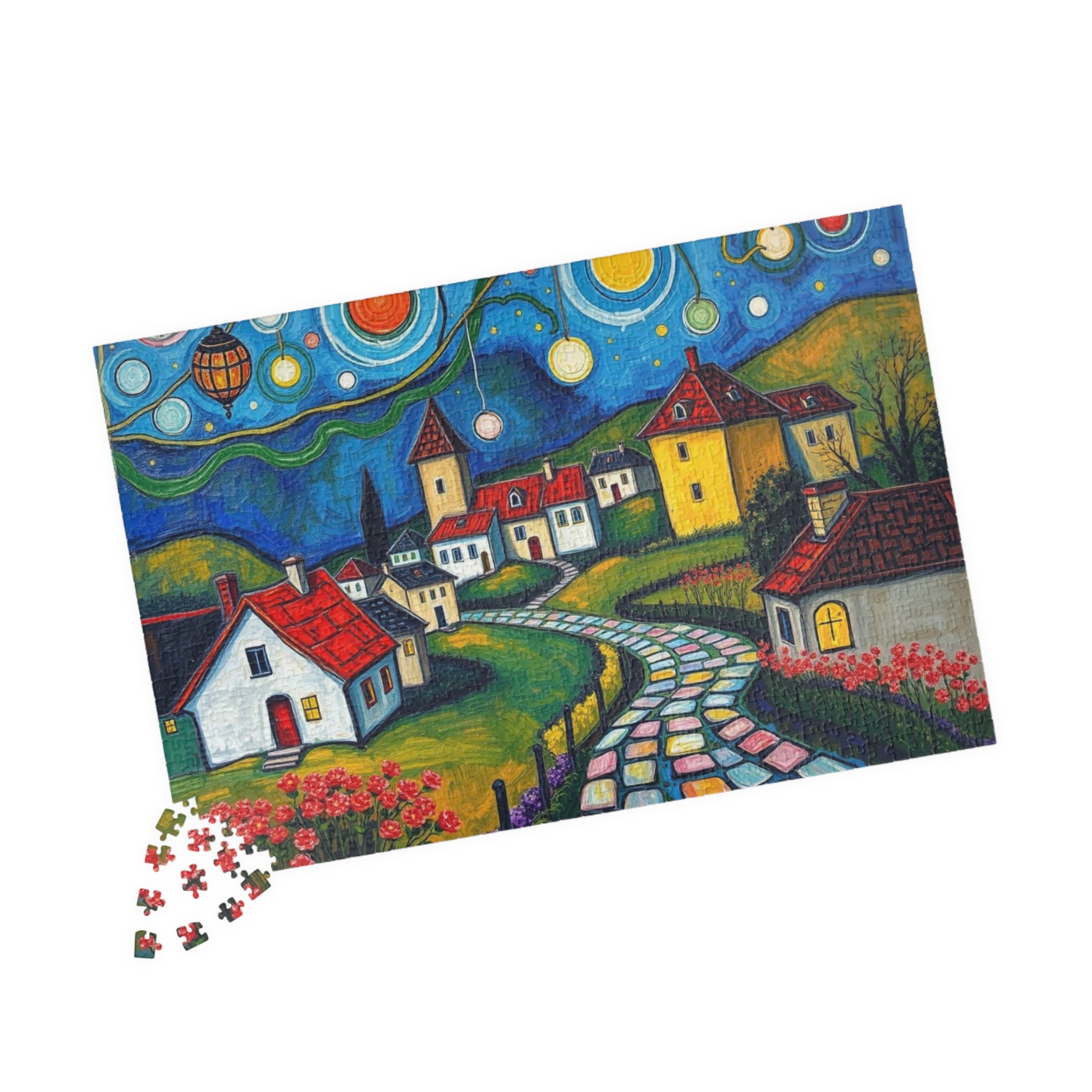 Whimsical Village Puzzle, 110, 252, 520, 1014-piece, Cozy Family Time Activity, Perfect Gift for Puzzle Lovers, Home Decor, Brain Teaser The Puzzle Chest