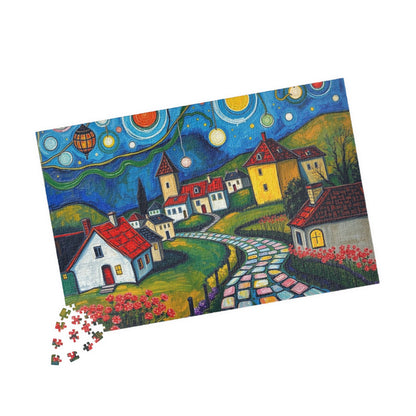 Whimsical Village Puzzle, 110, 252, 520, 1014-piece, Cozy Family Time Activity, Perfect Gift for Puzzle Lovers, Home Decor, Brain Teaser The Puzzle Chest