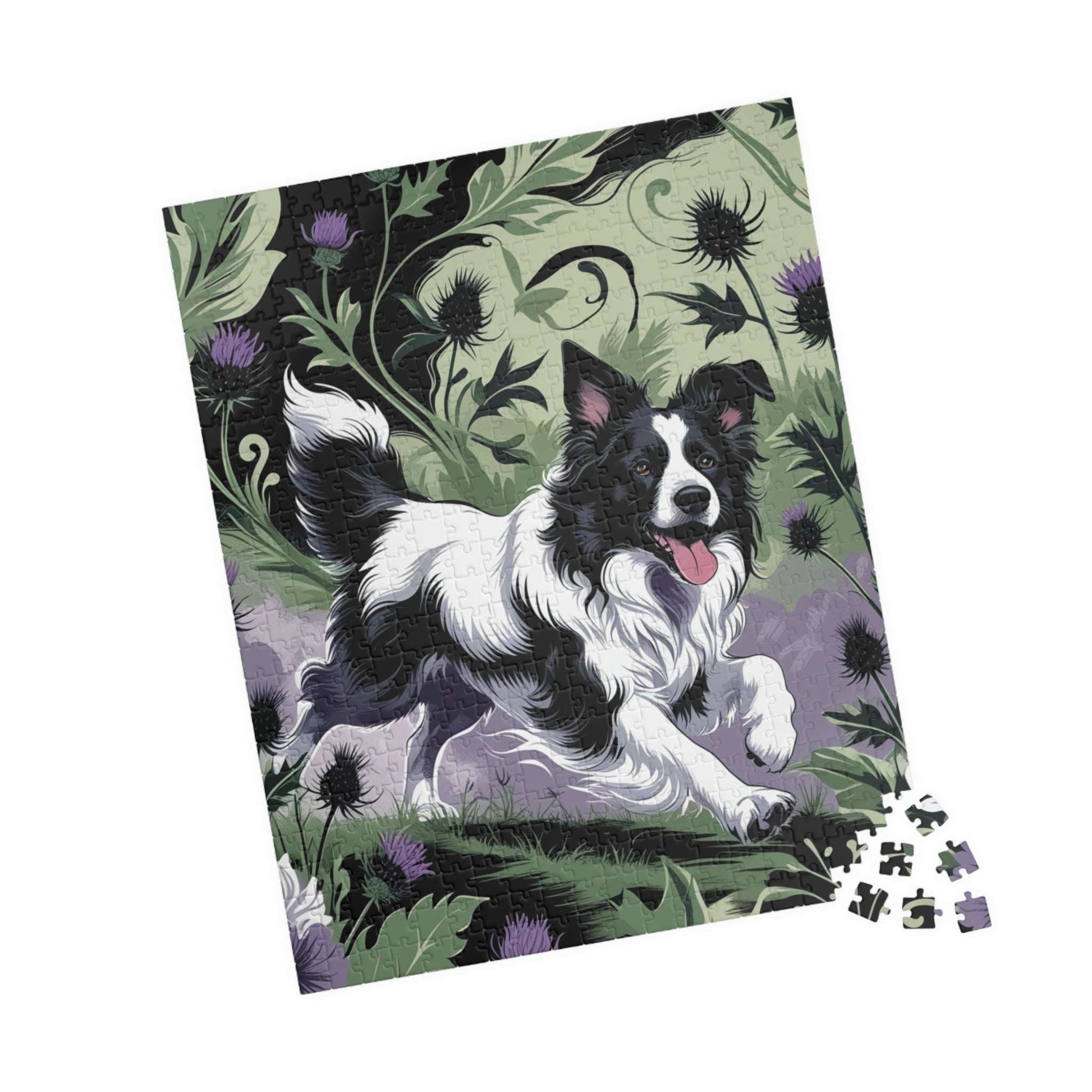 Vintage Border Collie Jigsaw Puzzle, 110 252 520 1014-Piece, Brain Teaser, Gift for Dog Lover Puzzle Enthusiast, Quiet Home Entertainment Puzzle The Puzzle Chest